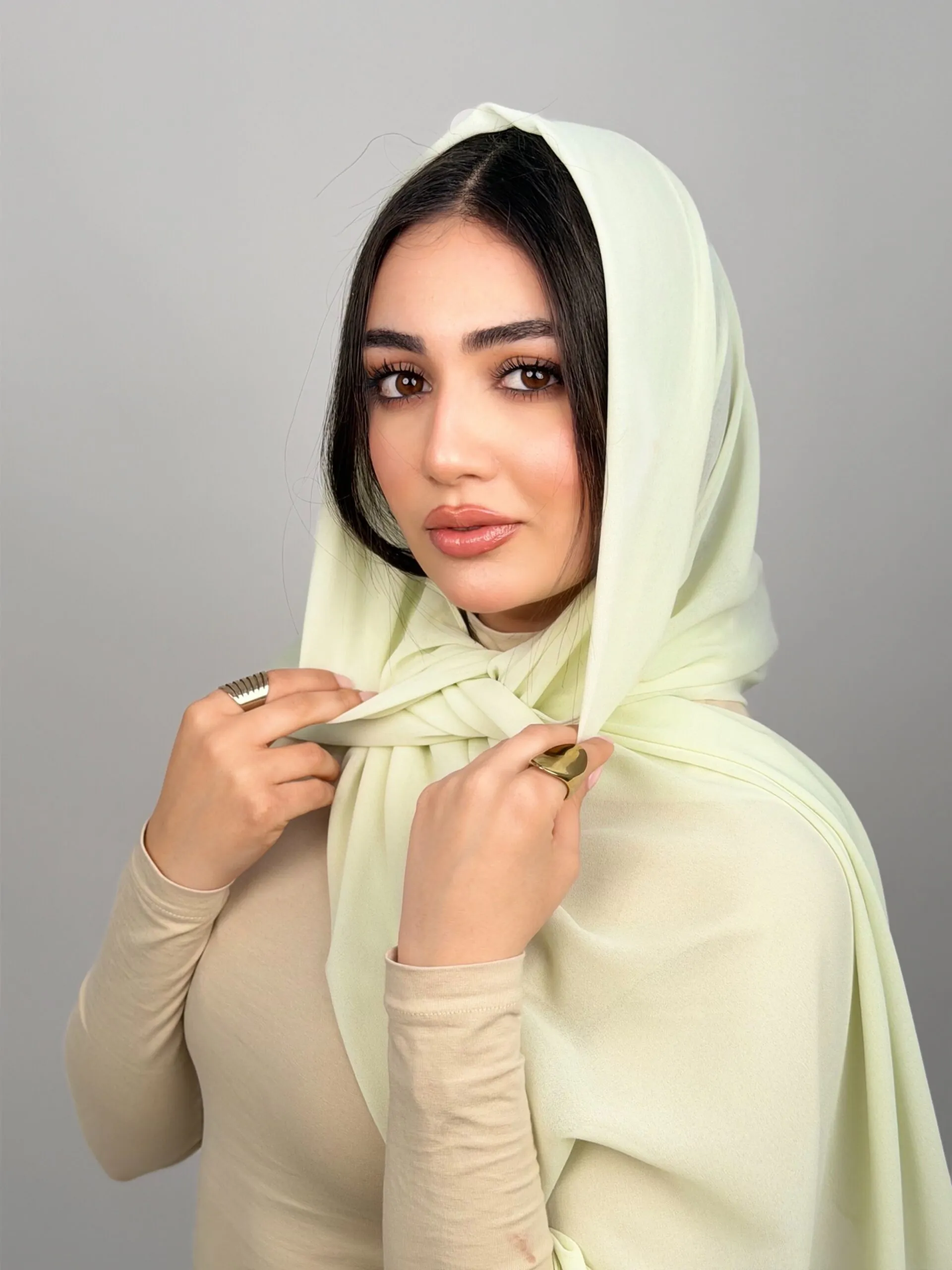 Foulard Chiffon Vert Menthe – Image 4