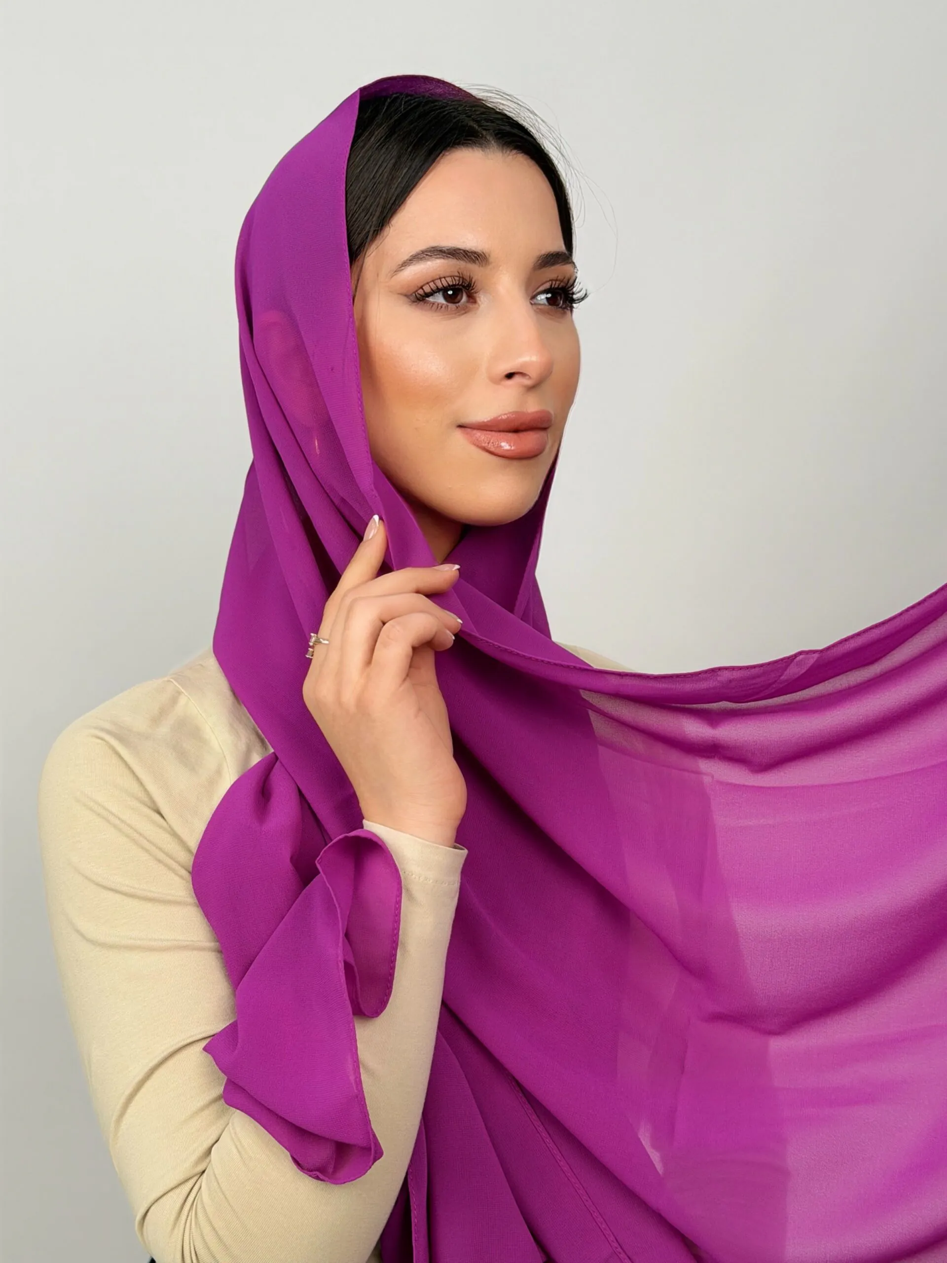 Foulard Chiffon Violine – Image 3