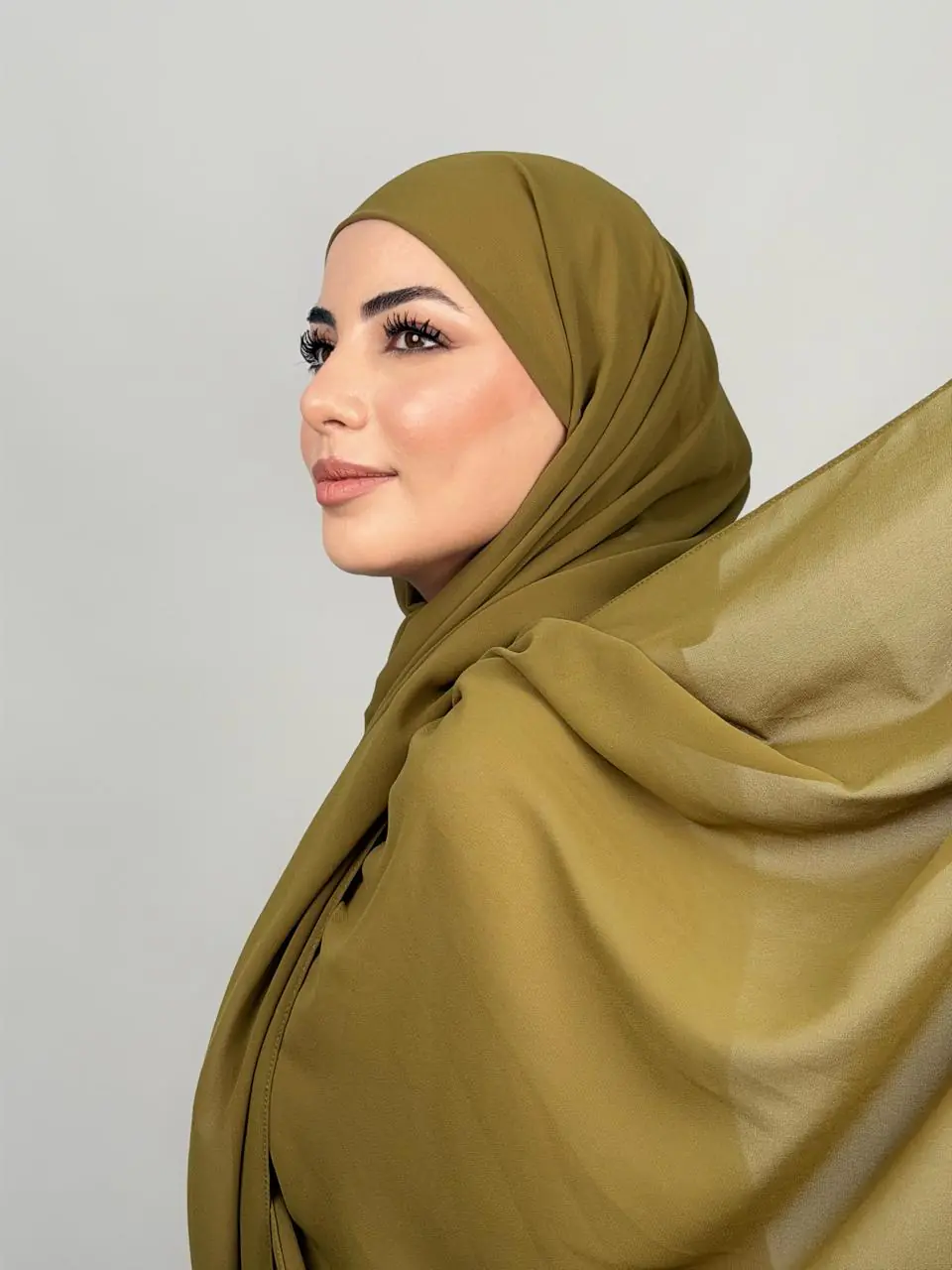 Foulard Chiffon Vert Olive – Image 1