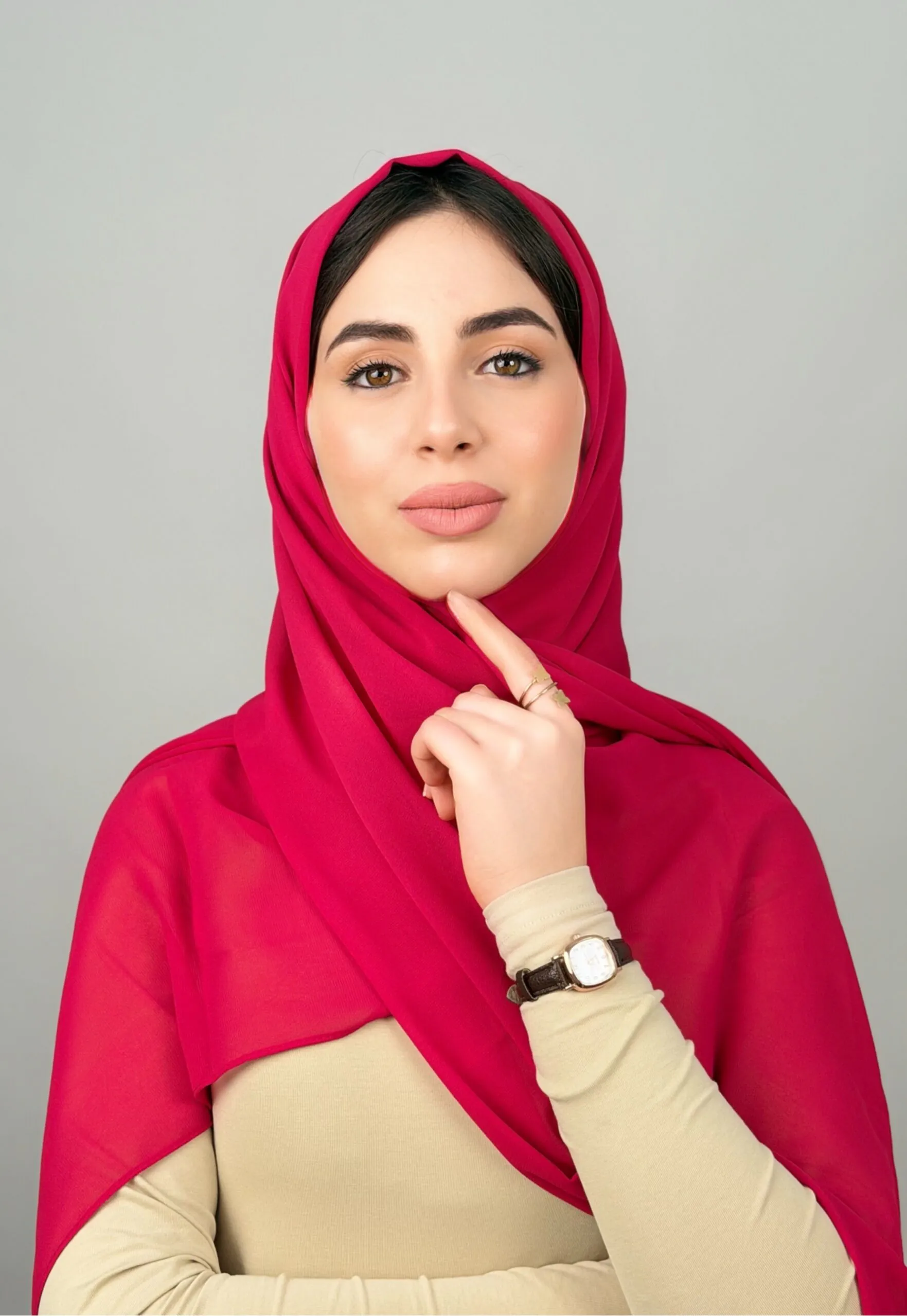 Foulard Chiffon Fushia Magenta – Image 3