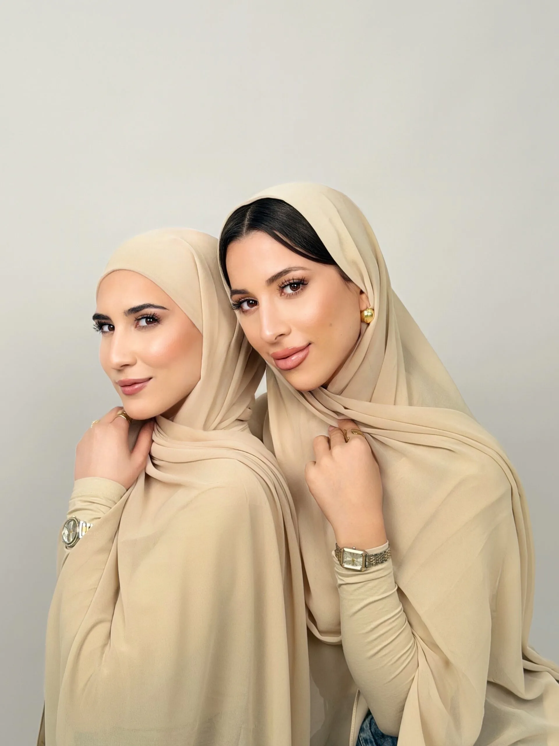 Foulard Chiffon Beige Fade – Image 1