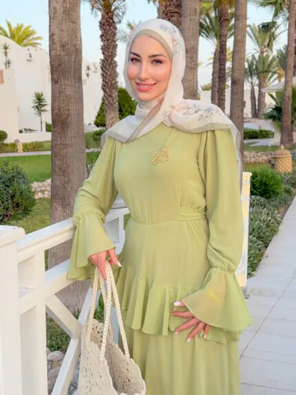 Robe Ruffle Dress Za Collection – coupe longue et aérienne