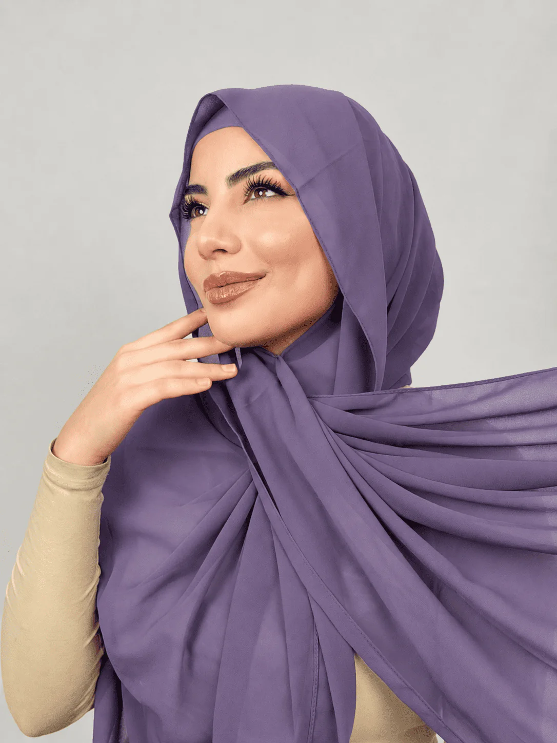 Foulard Chiffon Mauve – Image 2