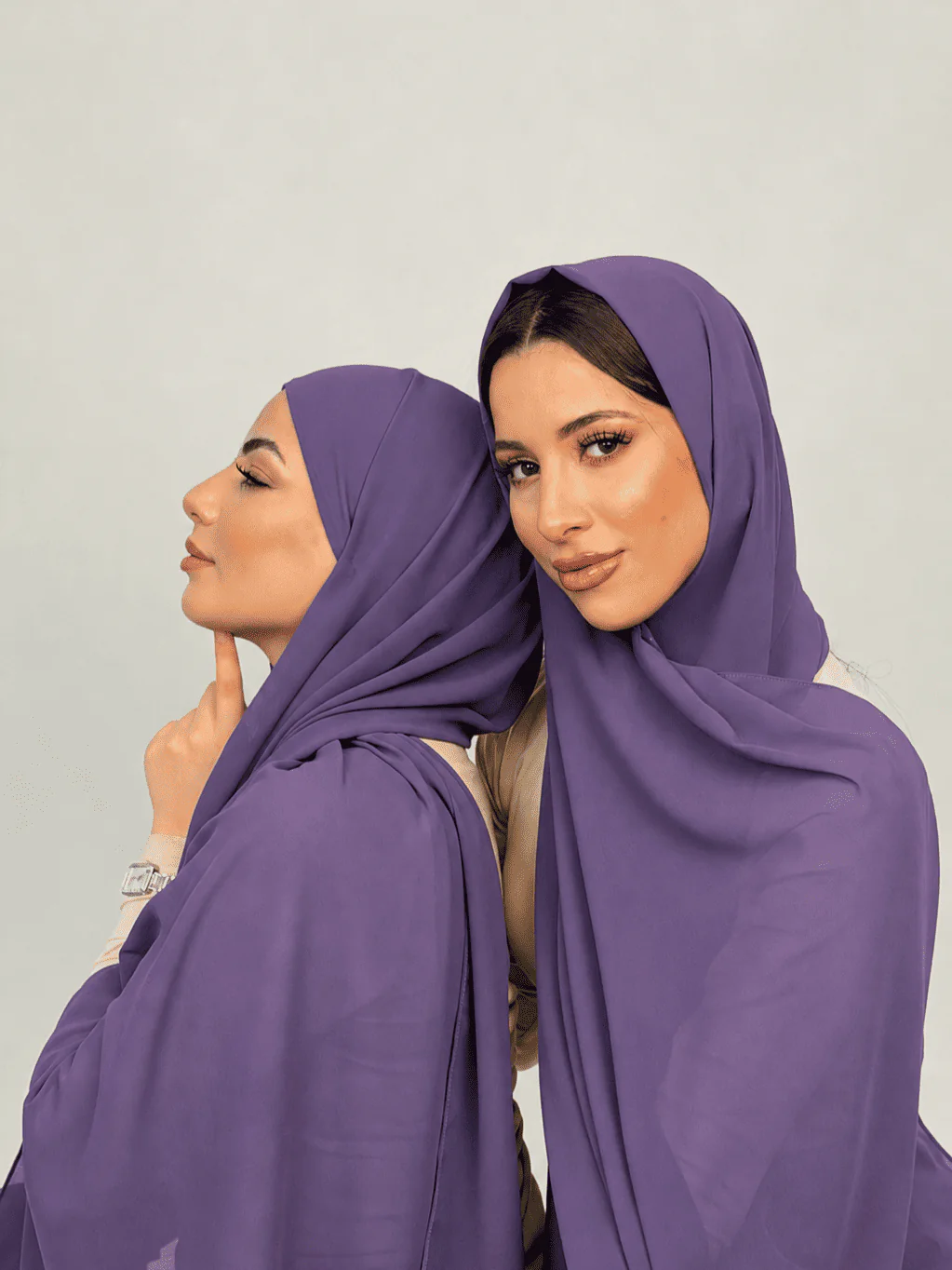 Foulard Chiffon Mauve – Image 1
